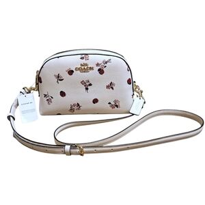 Coach Madison Crossbody Ladybug Floral Bag Chalk Multi CU273 Leather/Canvas NWT